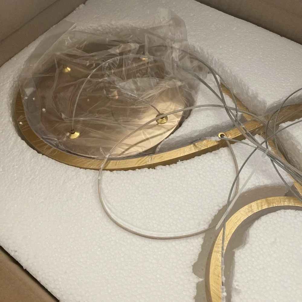 Patio LED Light Infinity Gold Dimmable‎ Remote Lighting Fixture 29.5