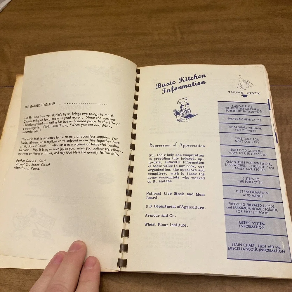 VTG Saint James Episcopal Church Regional Cookbook Vicar’s Vittles Mansfield PA