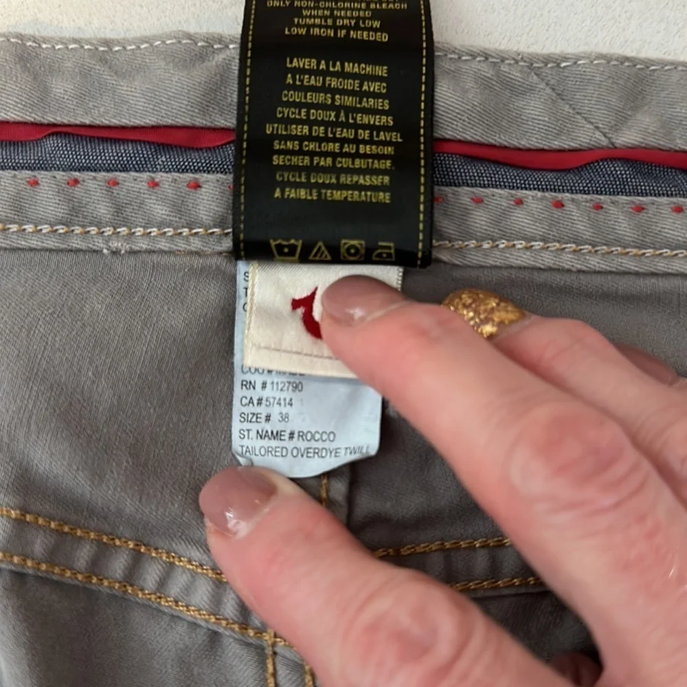 TRUE RELIGION Rocco Tailored‎ overdye Twill pants / jeans Gray Size 38