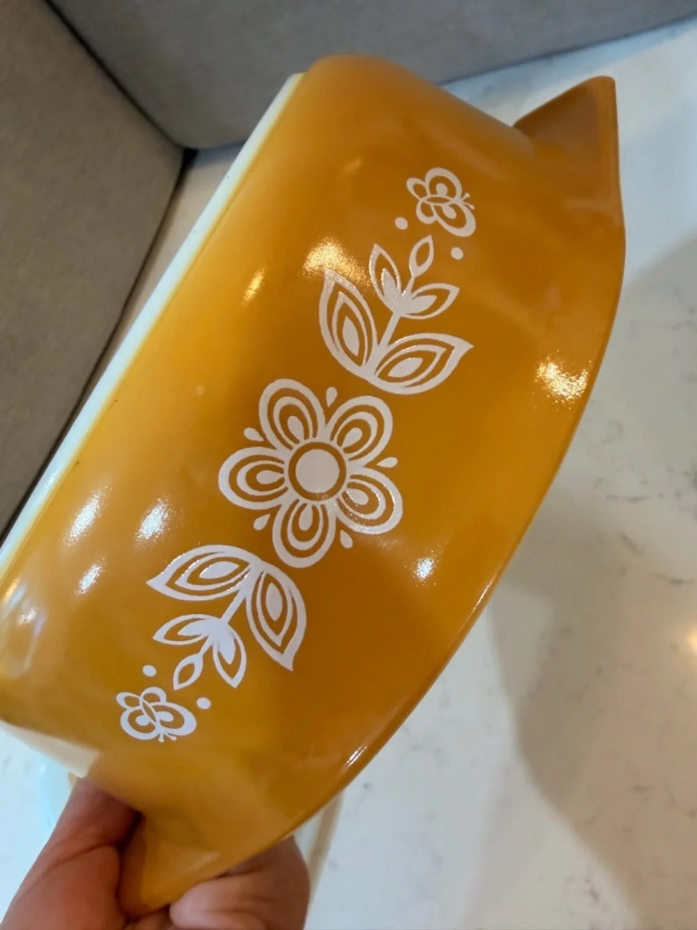 Pyrex Butterfly Gold 1-1/2 Qt Oval Casserole Baking Dish 043 W/Lid 943C