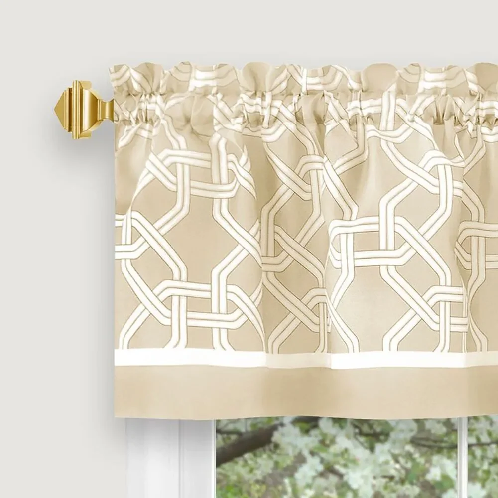 Light Filtering Printed Tier & Valance Window Curtain Set - 58 x 24/58 x 13 -