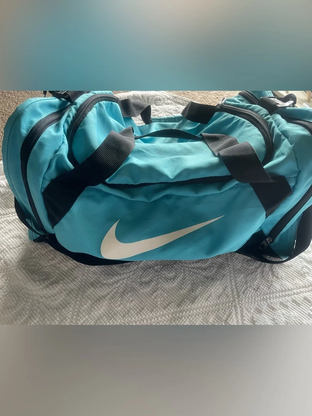Nike Teal Blue Duffel Gym Bag