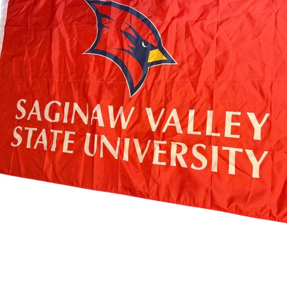 Vtg Saginaw Valley State University Cardinals Flag SVSU Red White 36