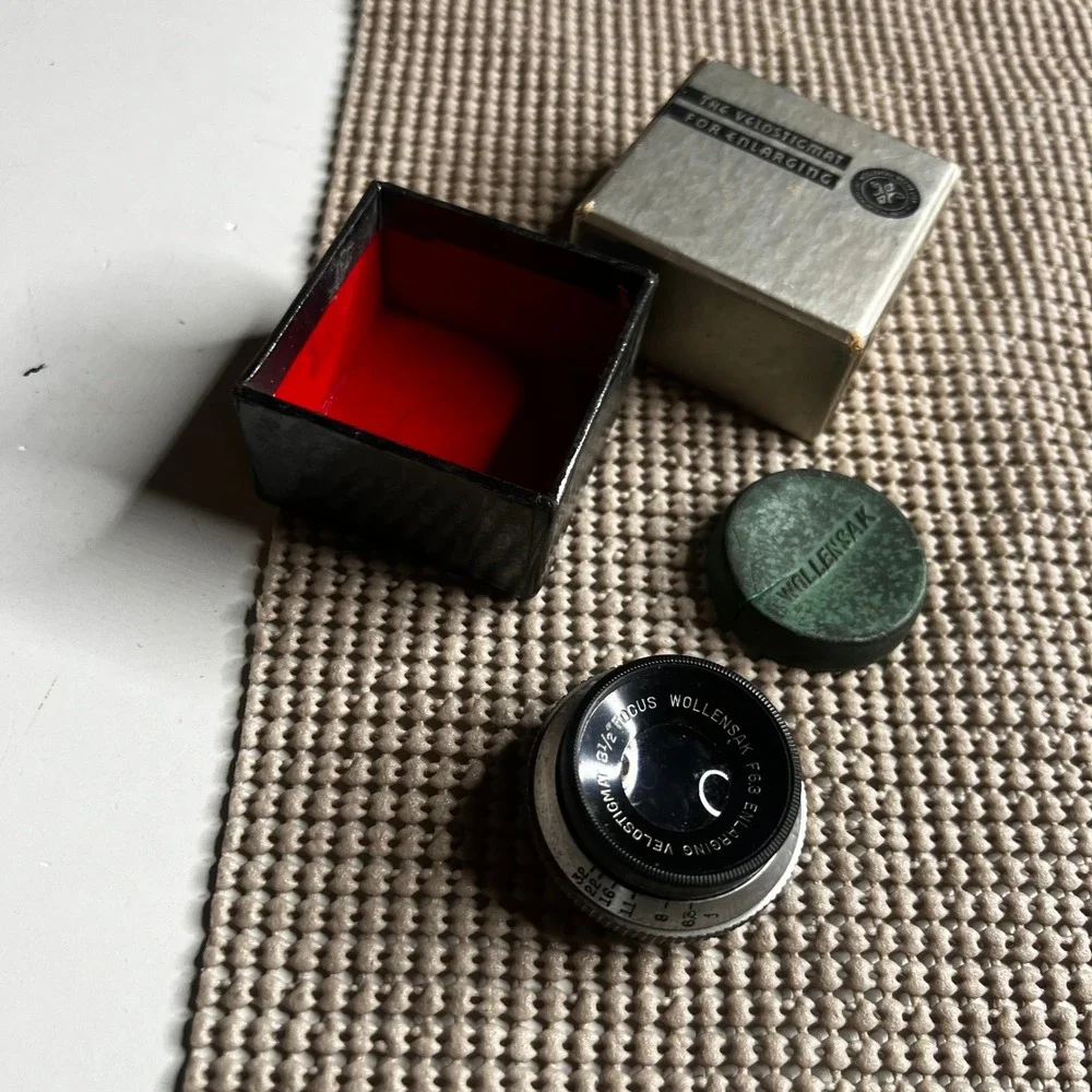 Wollensak Enlarging Velostigmat 3.5 Inch f6.3 Lens with Original Box and Cap
