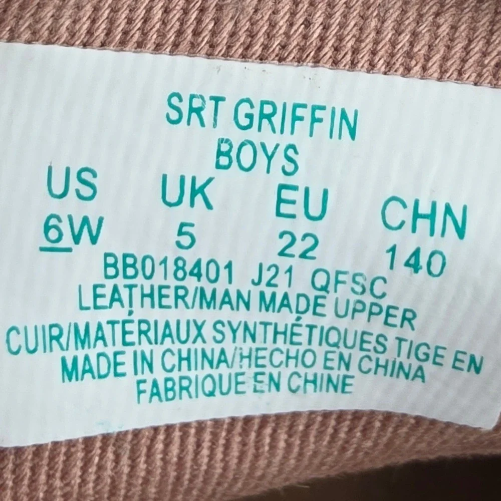 Stride Rite SRT Griffin Boys Gray Leather Sneakers Shoes BB018401 Size 6W