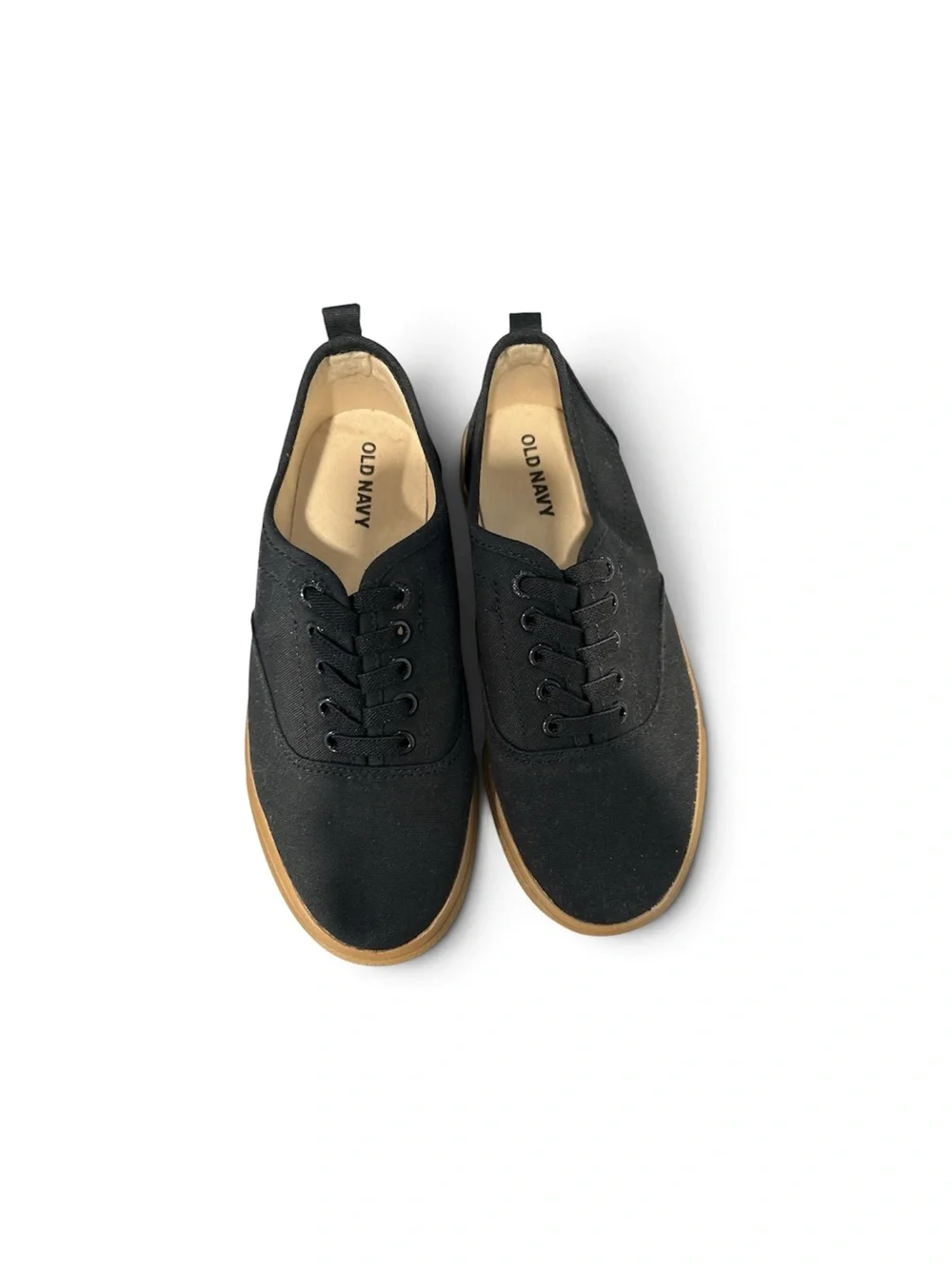 Boy’s Black Canvas Sneakers with Gum Sole