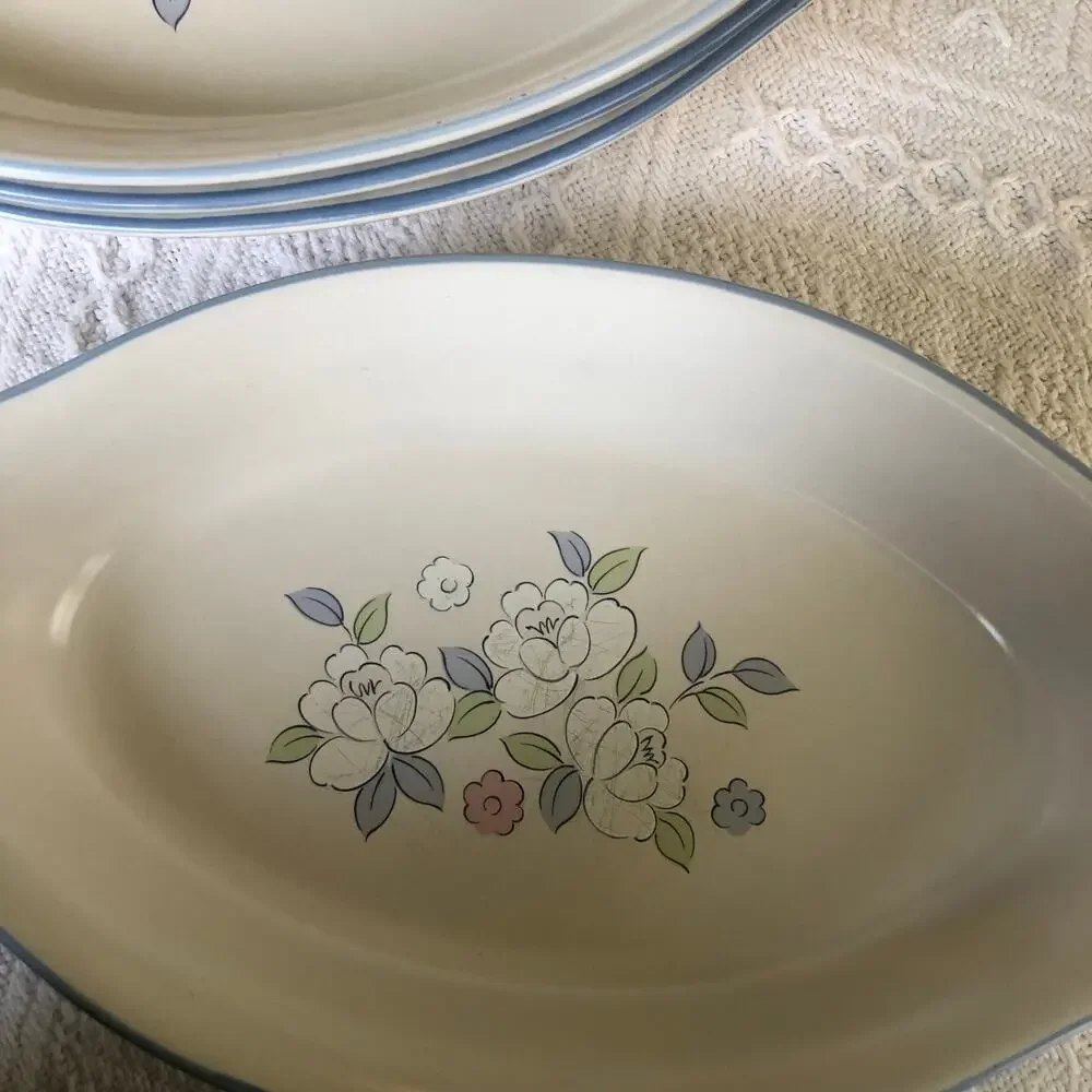 VTG Chantilly Floral‎ Casserole Serving Dish Japan Hand Painted Set of 5 Cottage