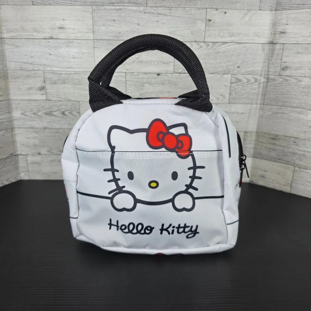Hello Kitty Insulated Lunch Bag White Red Bow Sanrio Tote Cooler Handbag