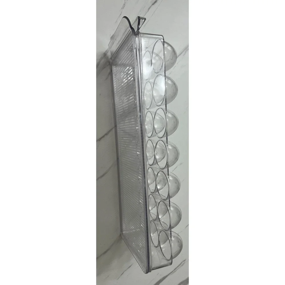 Clear Acrylic 21 Slot Egg Storage Container with Stackable Lid and Handle