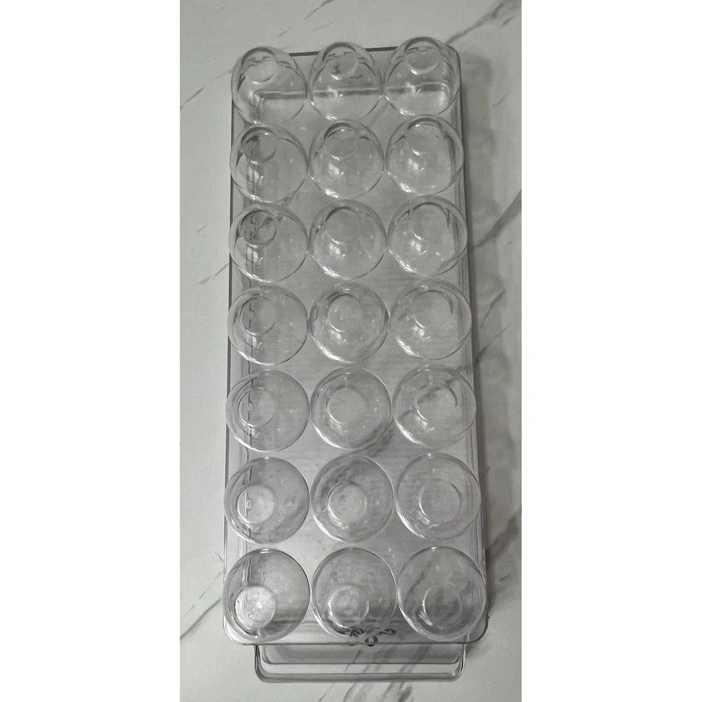 Clear Acrylic 21 Slot Egg Storage Container with Stackable Lid and Handle