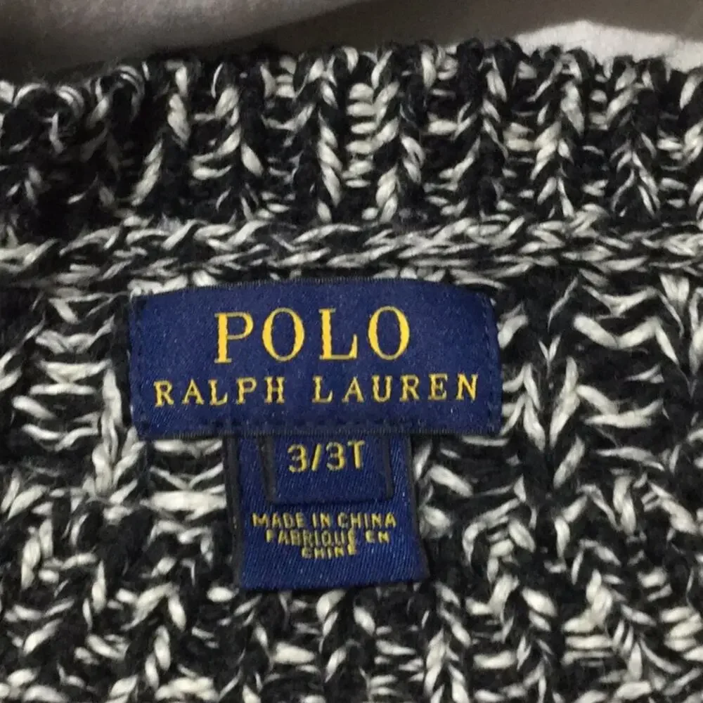 Ralph Lauren 3t Black white swing sweater nwot