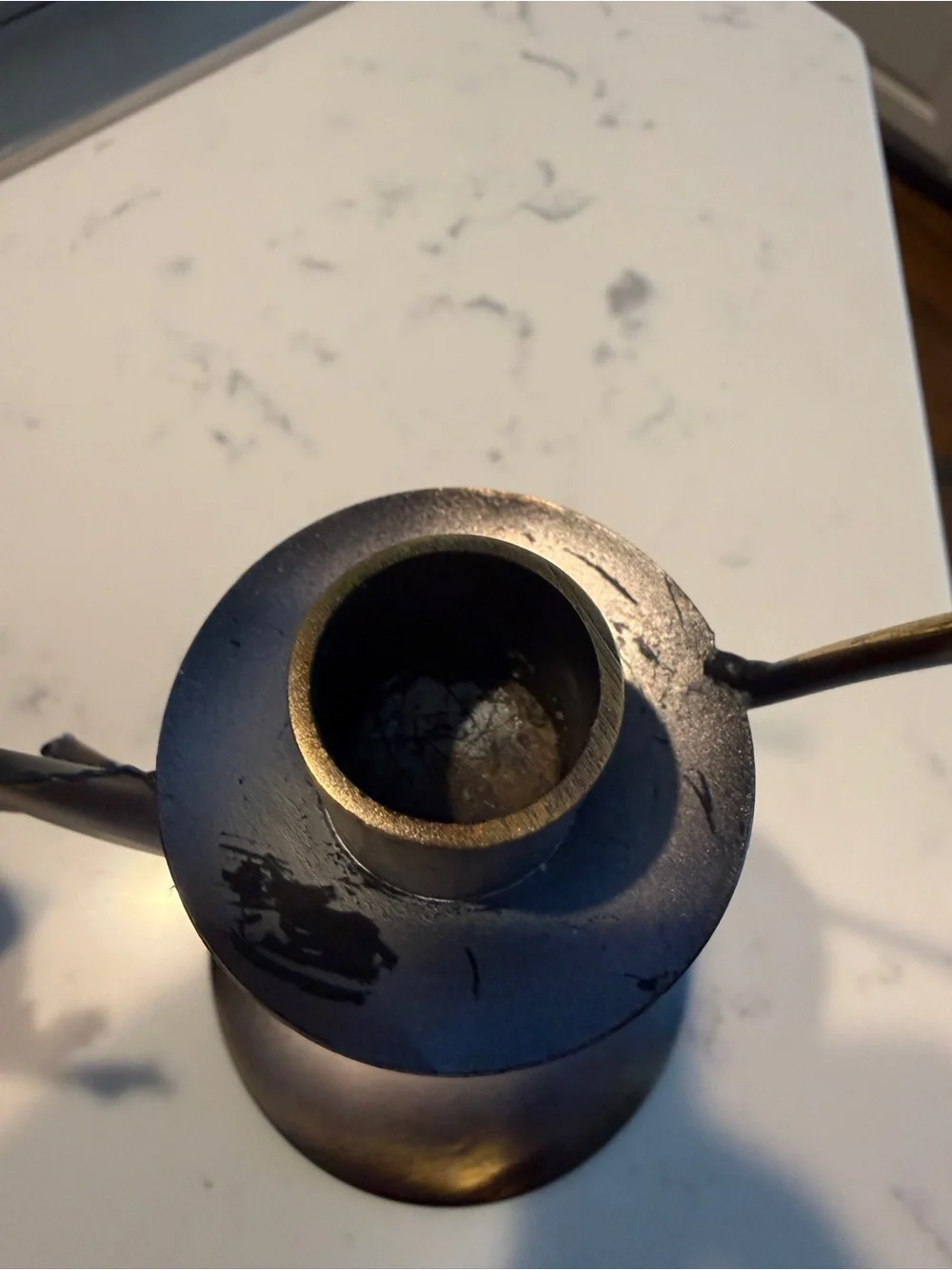 Brutalist Metal Candlestick Holders vintage brutalist