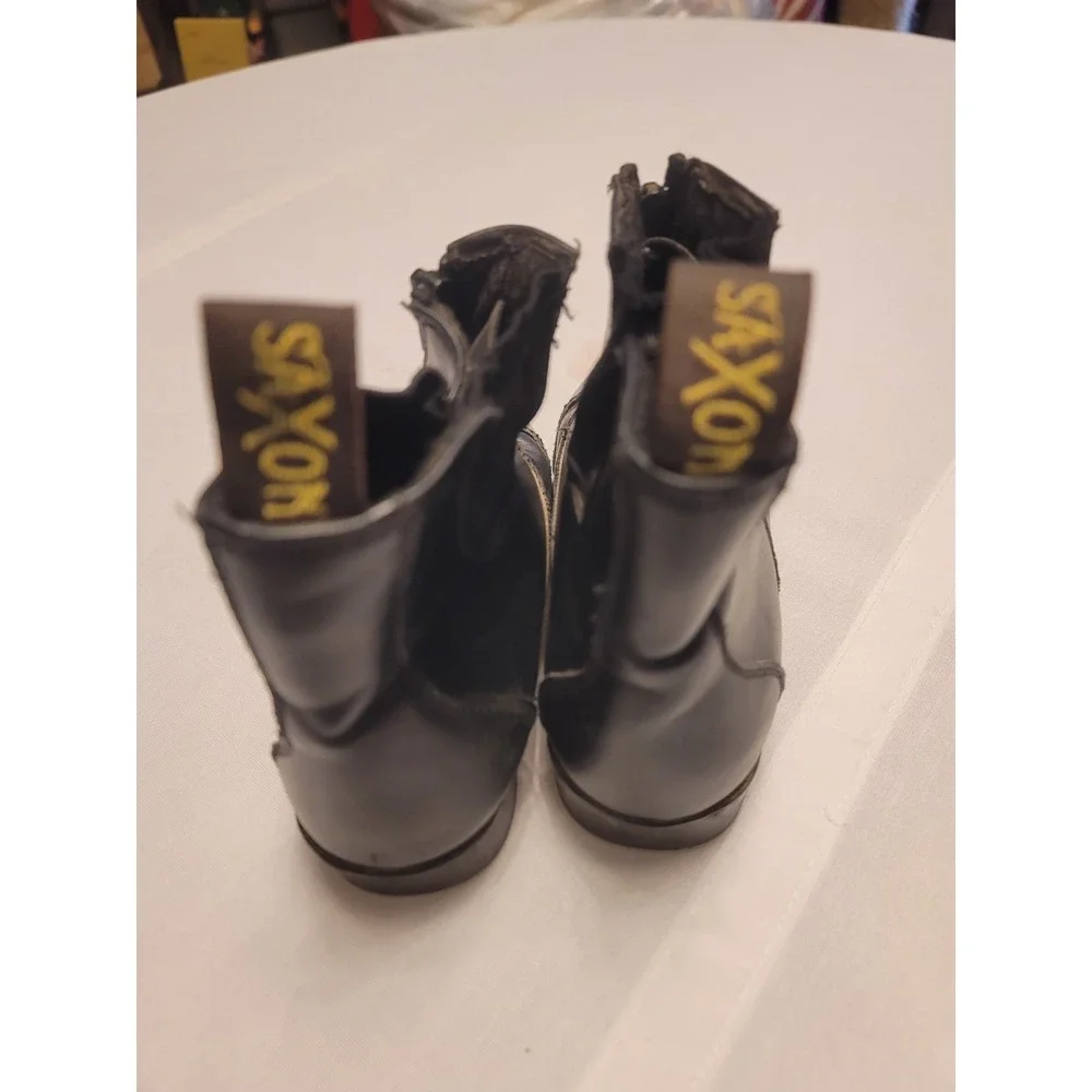 Saxton Kids Size 1 Black Leather Zip Paddock Boots Equestrian Horse Riding