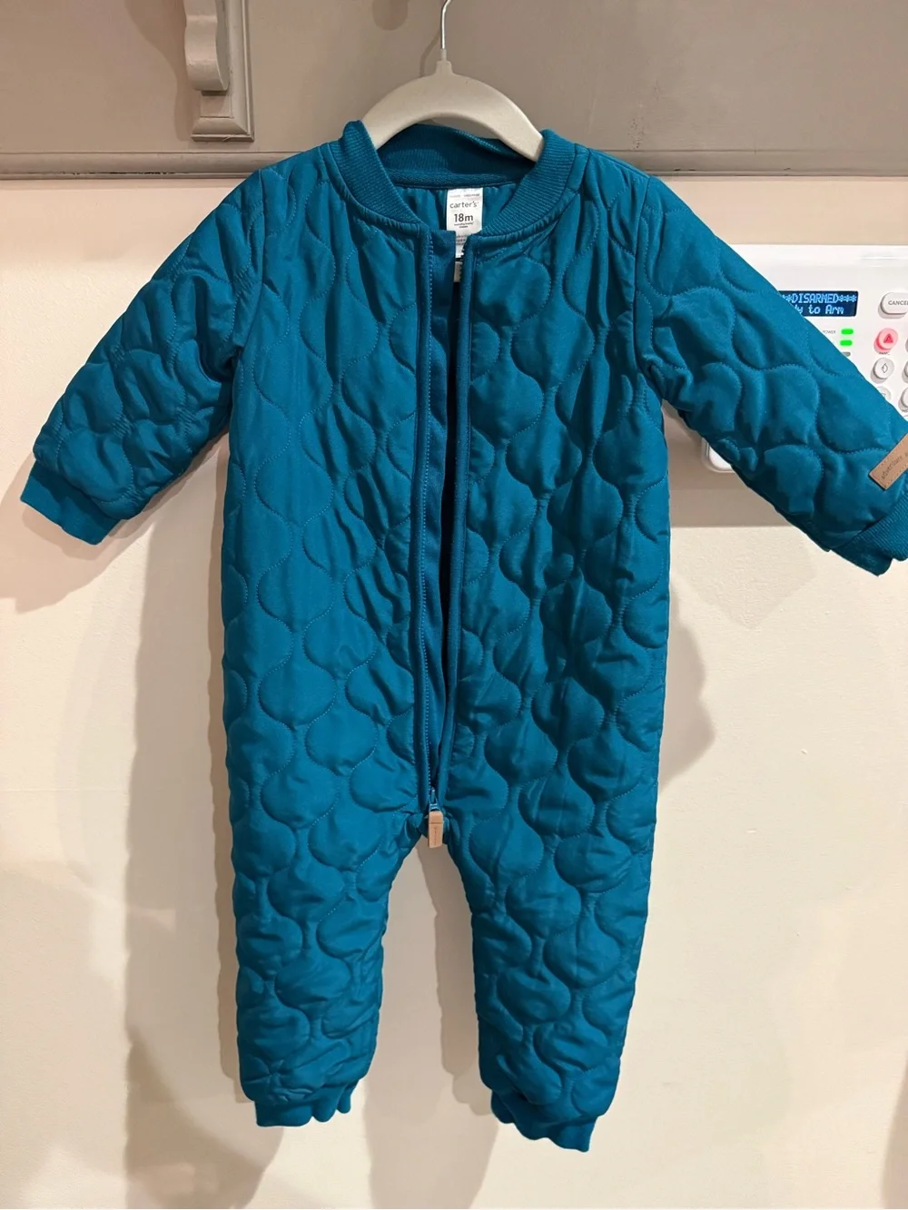 Carter's Teal Quilted Zip-Up Baby One-Piece