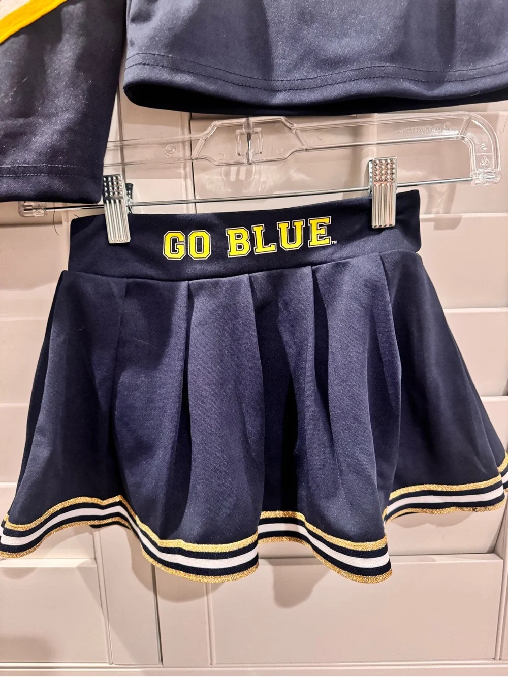 Girls Navy & Yellow Collegiate Cheer Matching Tank Top and Skirt Set