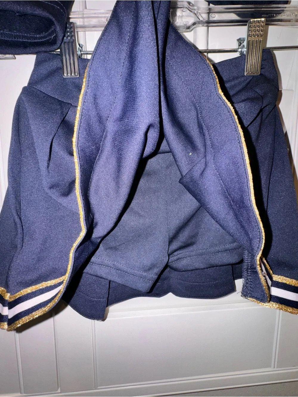 Girls Navy & Yellow Collegiate Cheer Matching Tank Top and Skirt Set