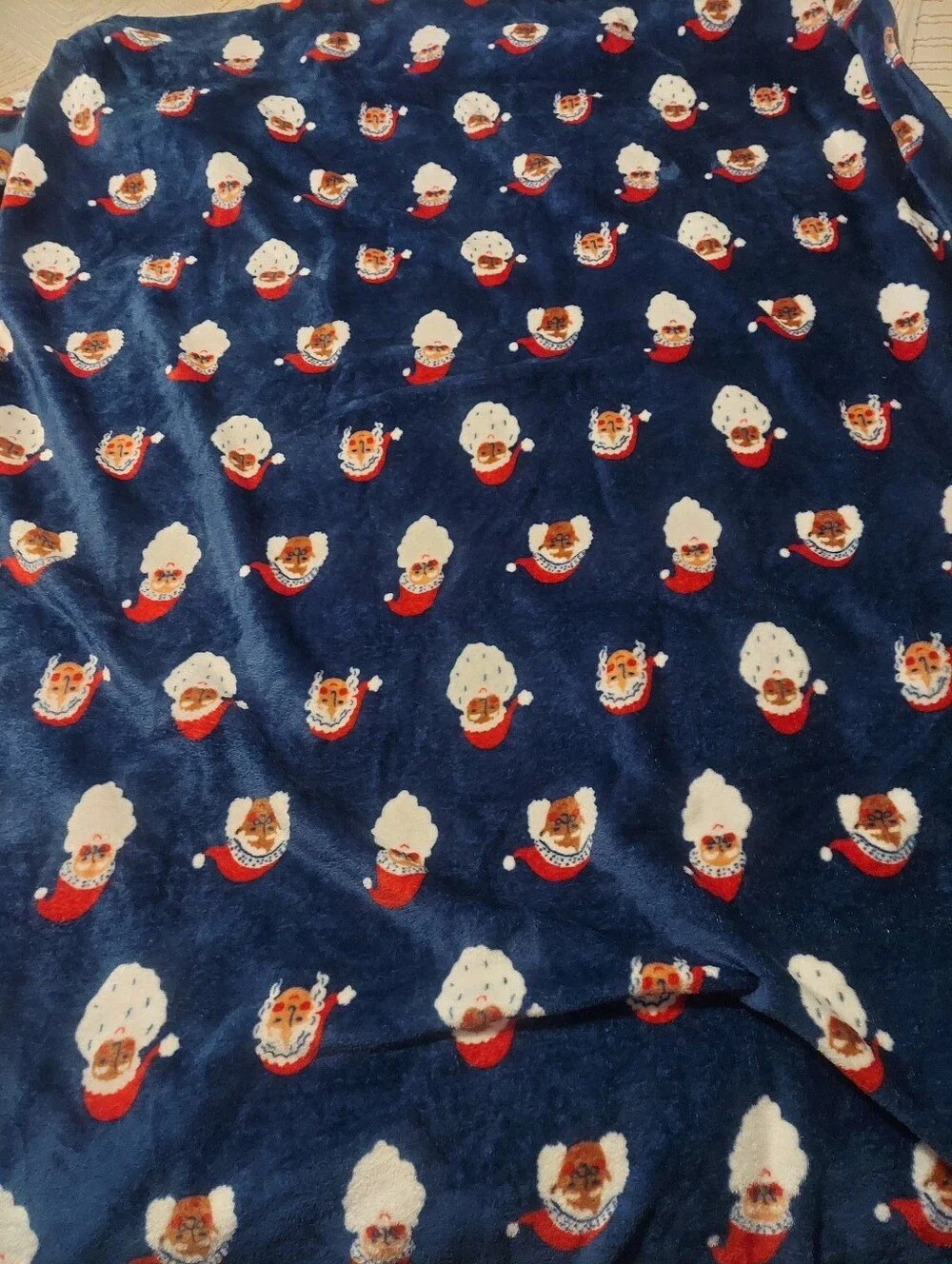 Wondershop Target Navy Blue Santa Claus Fleece Throw Blanket Christmas Holiday