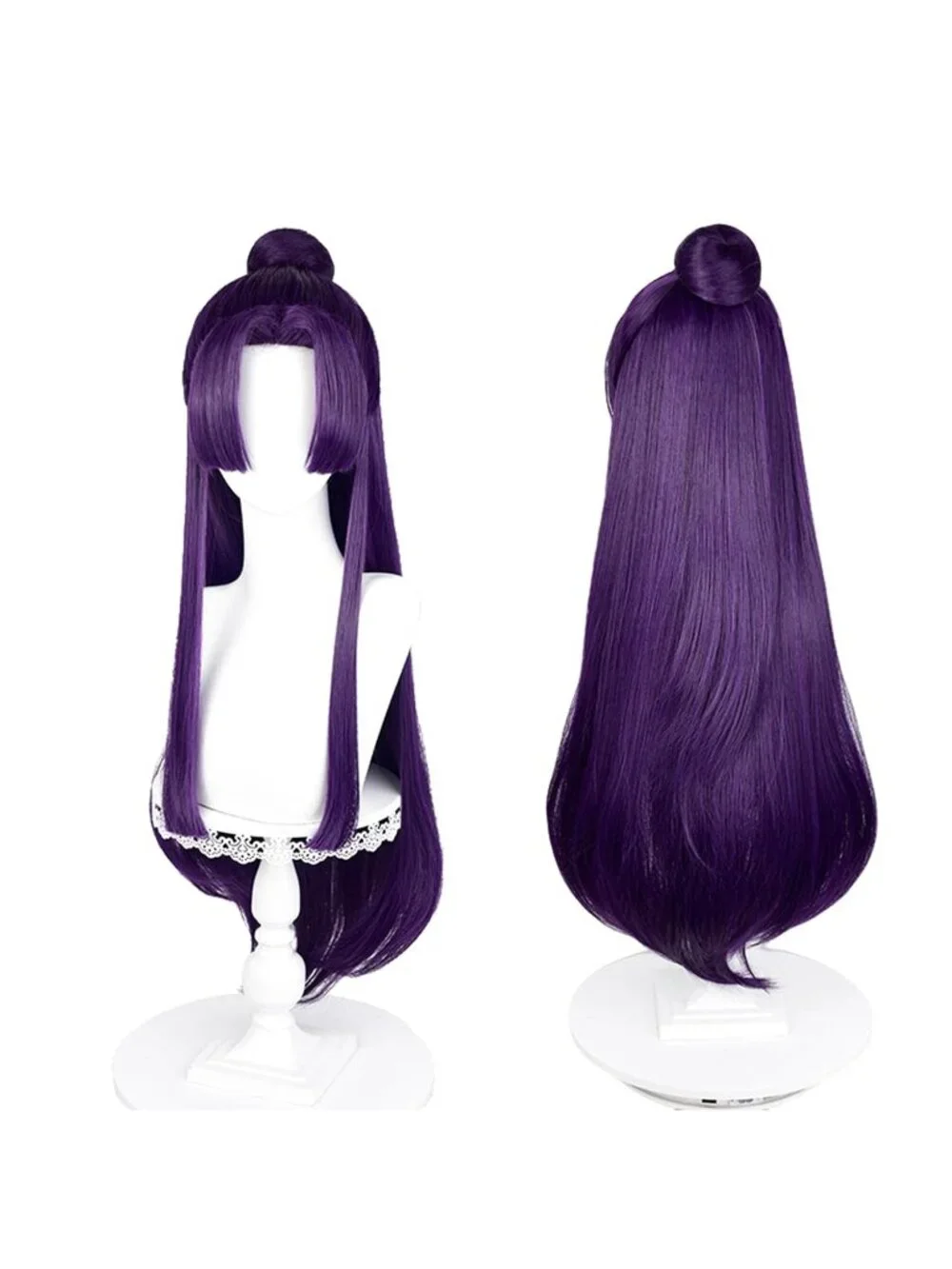 Women's Purple Heat Resistant Synthetic Fiber Long Straight Ombre Wigs