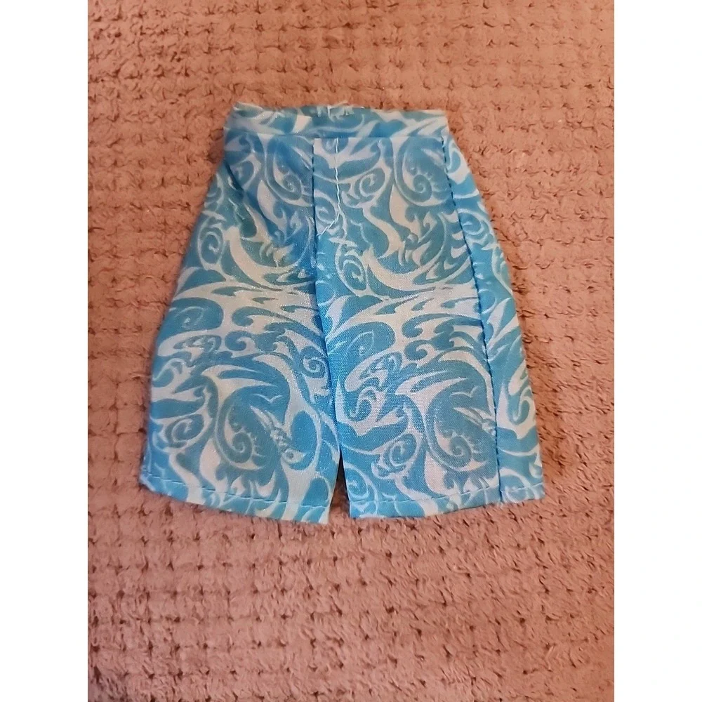 Mattel Barbie‎ Ken Clothes Shorts Blue Swirl Print Board Shorts Doll Clothes