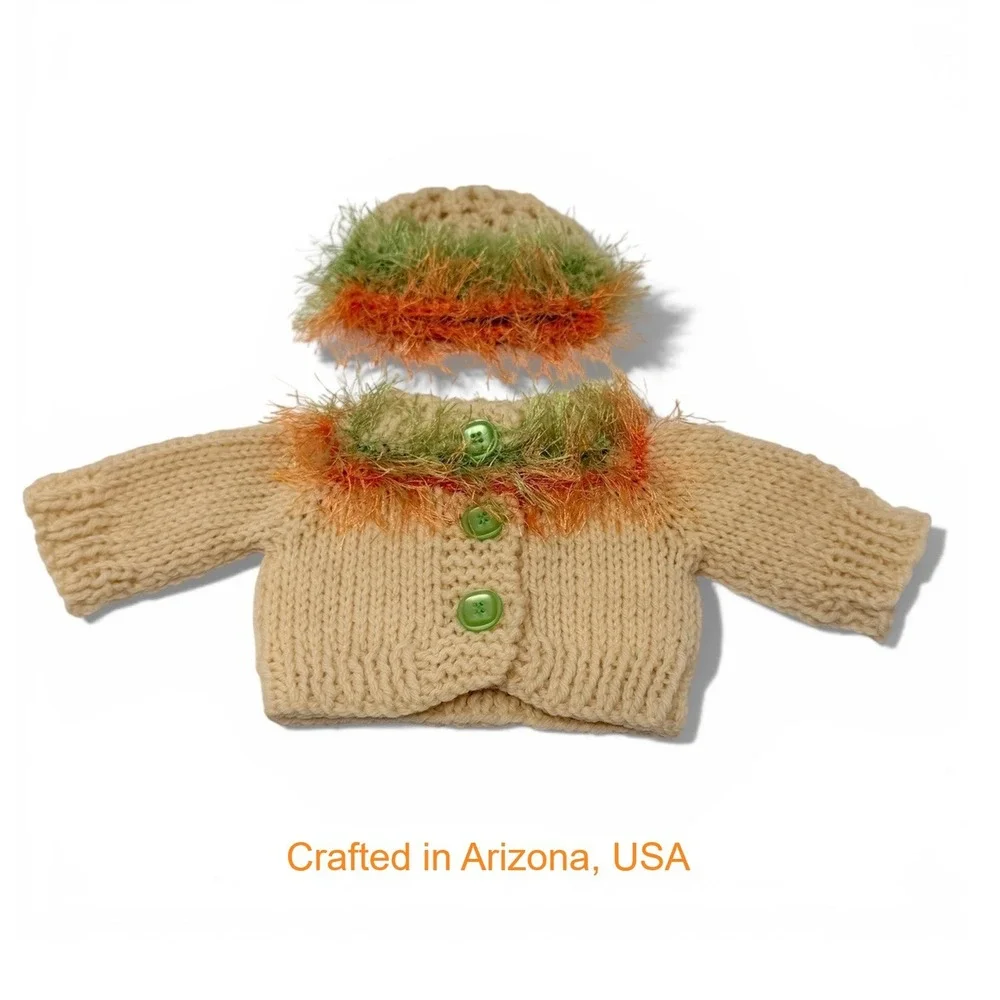 Hand-Knitted‎ Boho Set for 18-inch doll like American Girl Doll