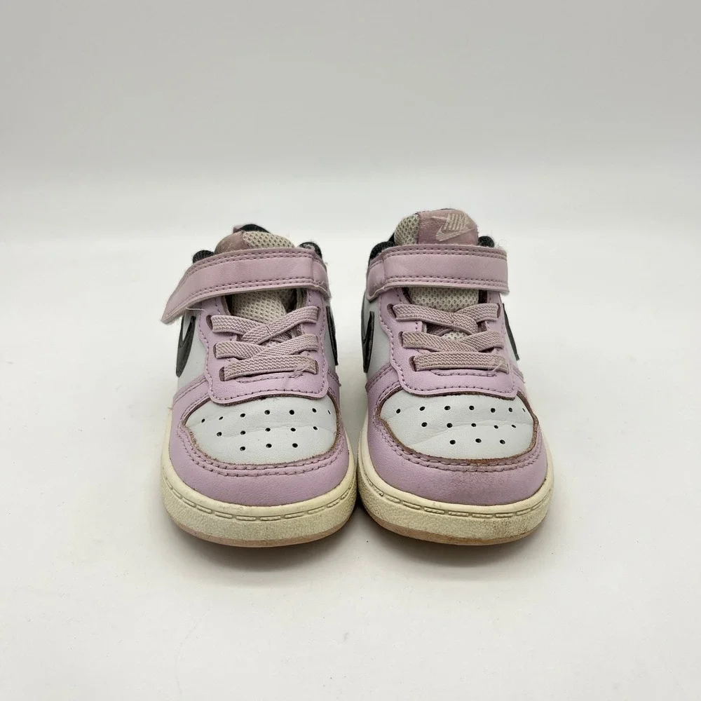 Nike Court Borough Low 2 Lilac Toddler Sneakers Black Swoosh Size‎ 6C