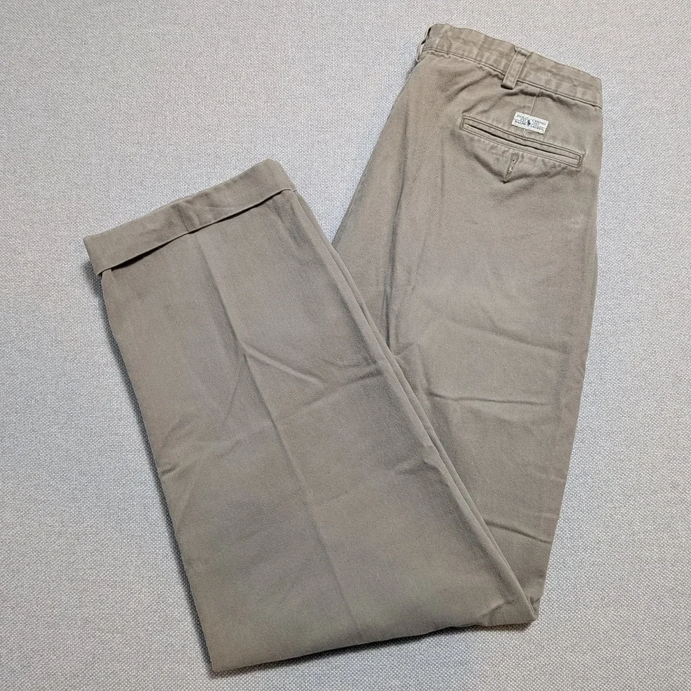 Polo Ralph Lauren Chino Mens Pants Andrew Pant Khaki 32x31 Relaxed Pleated W34