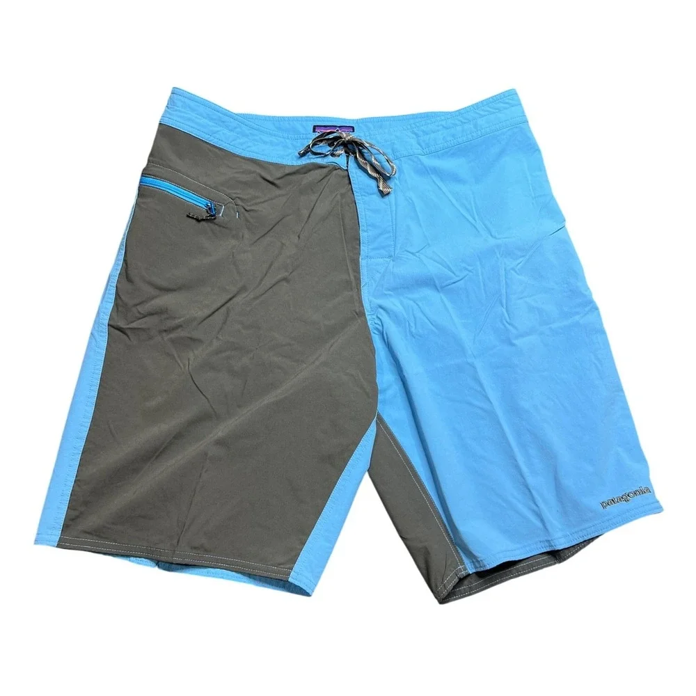 Patagonia Men's 36 Stretch Wavefarer Board Shorts‎ Swim Trunks Skipper Blue 21