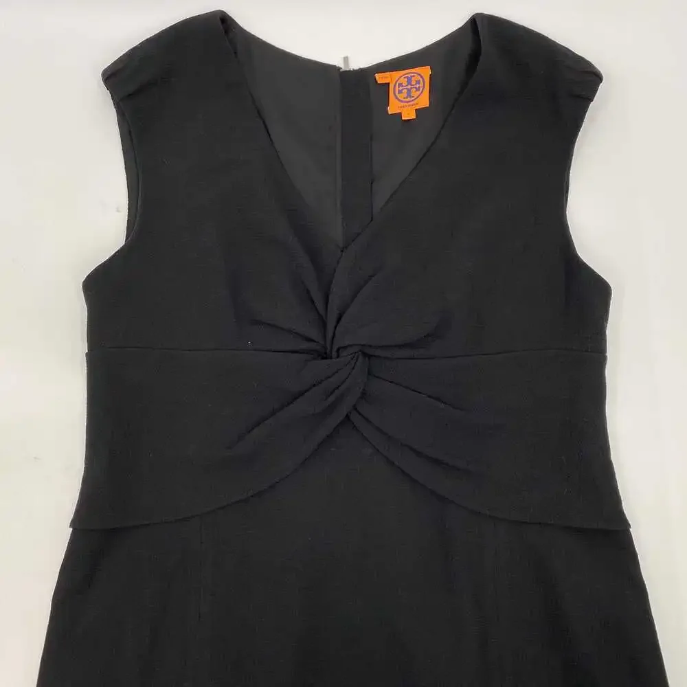 Tory Burch Black Wool Sleeveless Twist Front Dress | Size 12