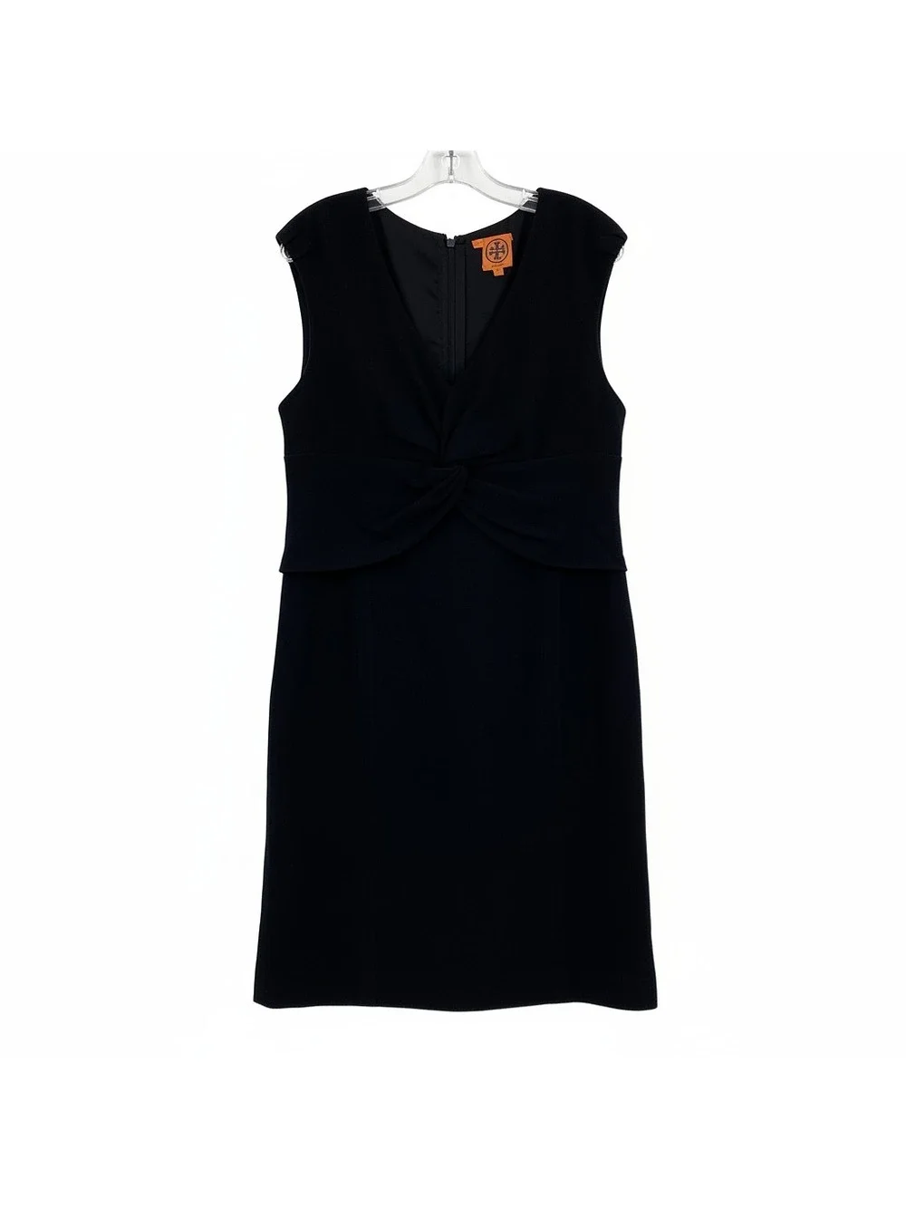 Tory Burch Black Wool Sleeveless Twist Front Dress | Size 12