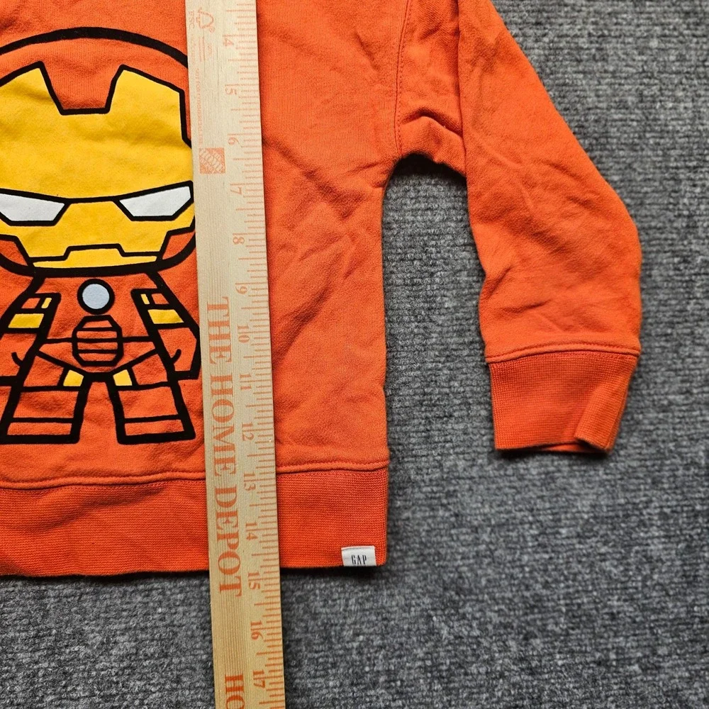 Gap Kids Marvel Iron Man Sweatshirt Orange Graphic Pullover Size 4T
