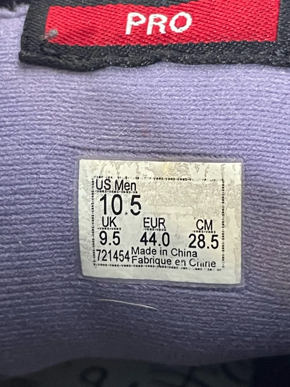 Vans gently worn