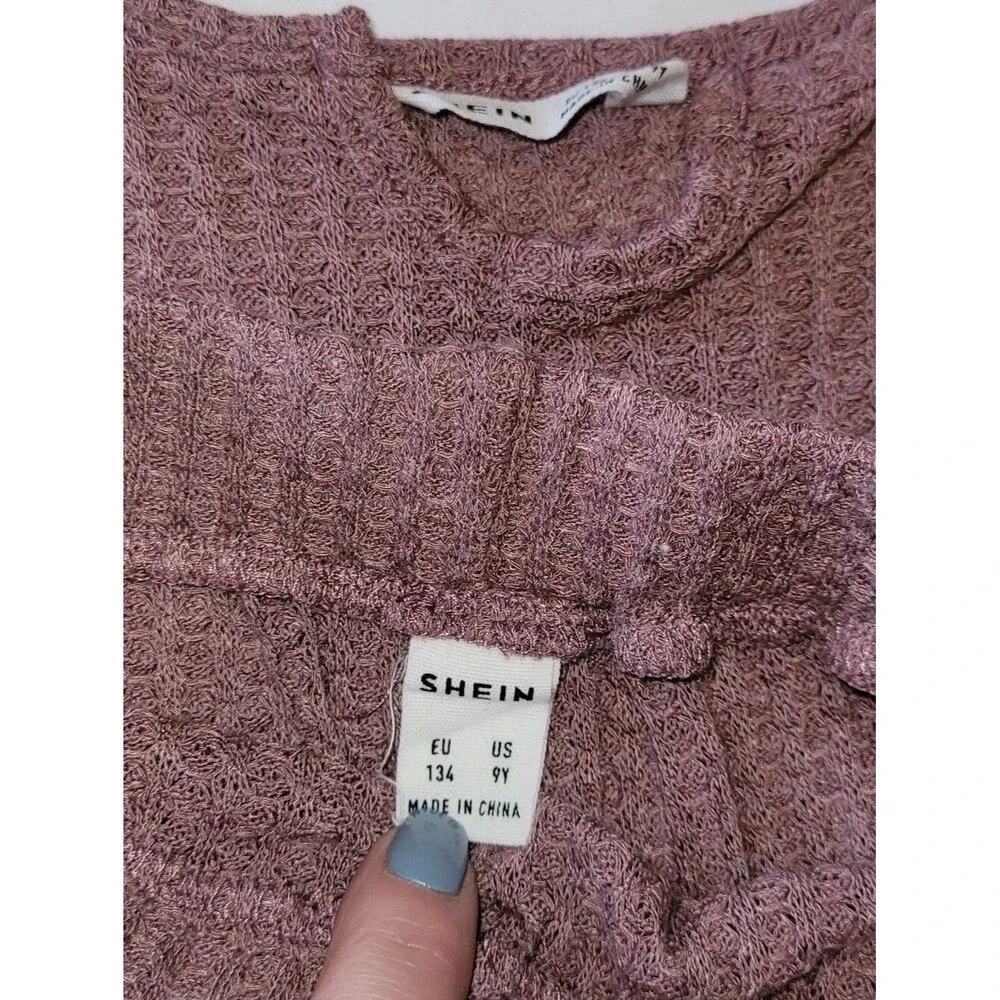 SHEIN Size 9 Years Ribbed Knit Cropped Tank Top And Shorts Outfit