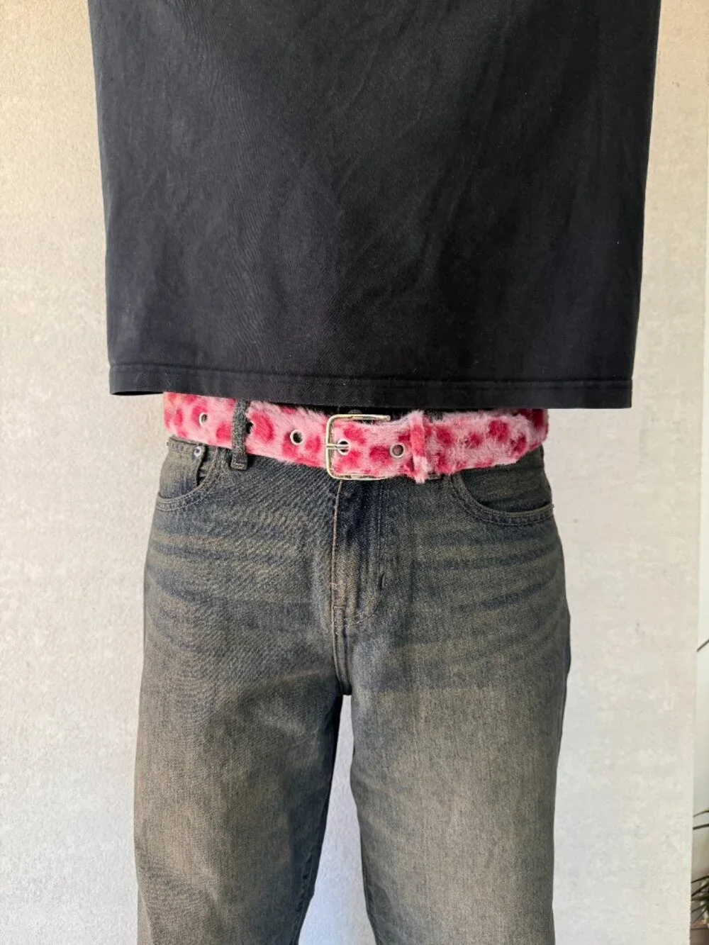 Pink Rose Floral Eyelet Grommet Belt
