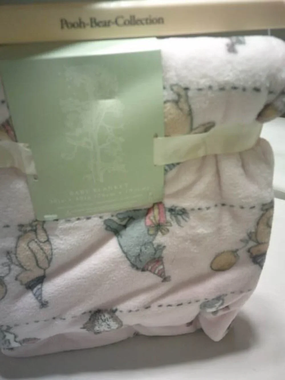 NEW WINNIE THE POOH COLLECTION PLUSH BABY BLANKET BIRTHDAY PINK 30X40