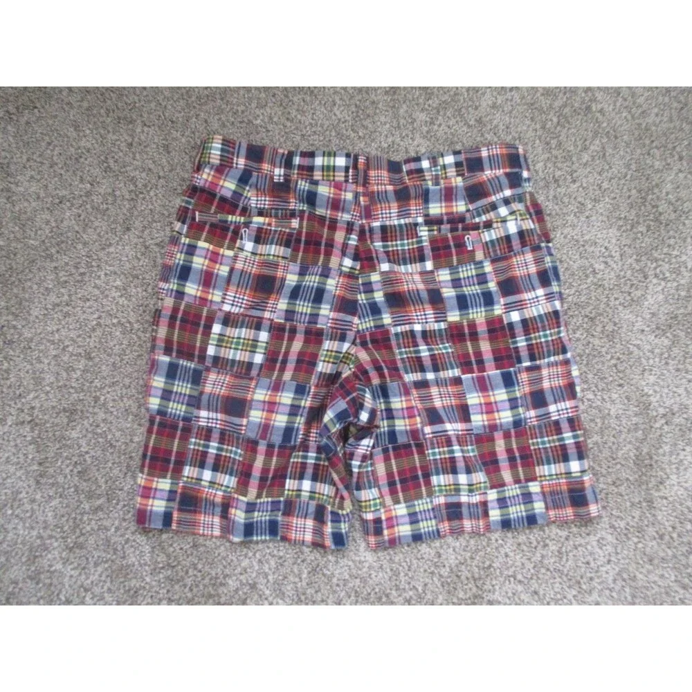Brooks Brothers Madras Patchwork Shorts M 36 Multicolor Plaid Cotton Preppy