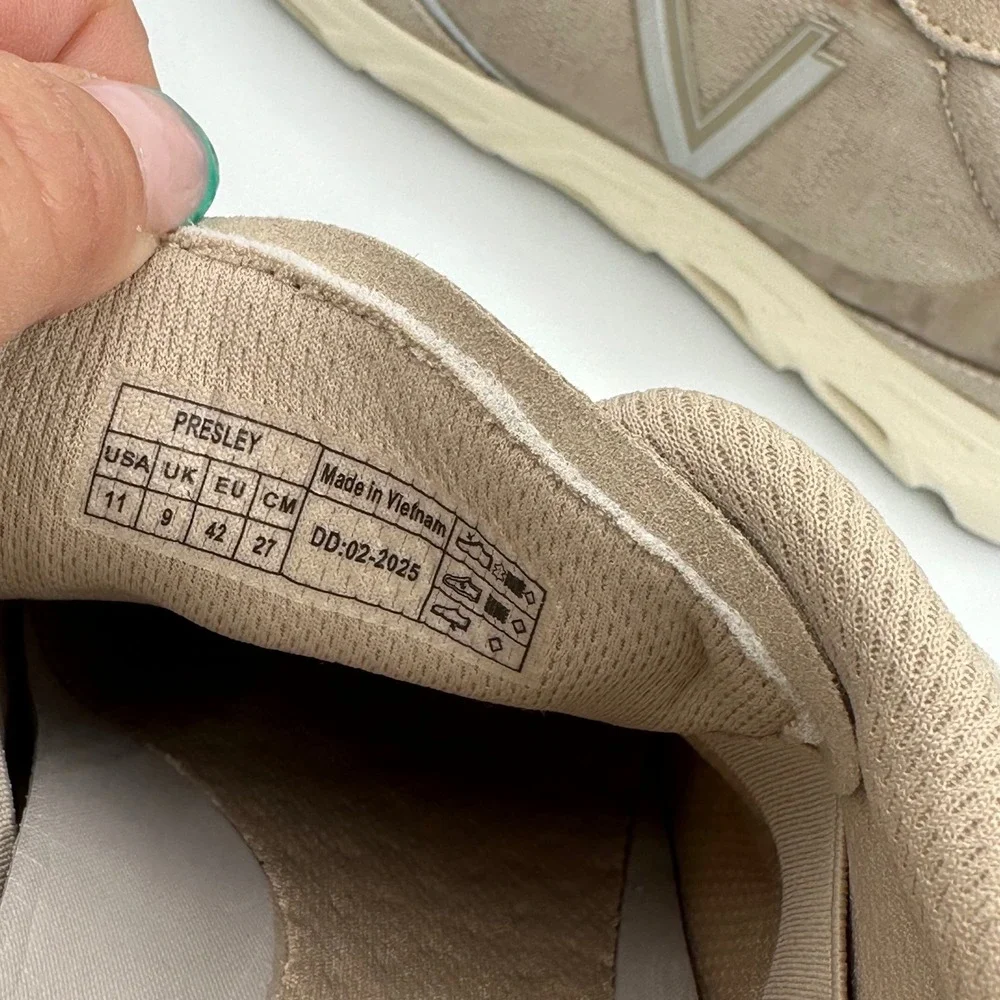Vionic Presley‎ Walking Sneaker women 11 Taupe Suede slip-on Athleisure Orthotic