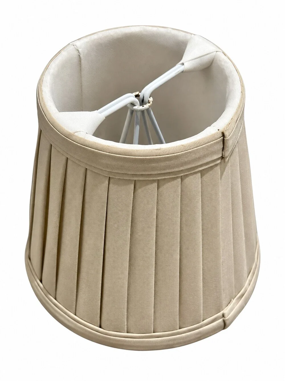 Vintage Empire Style Beige Pleated Fabric Lamp Shade