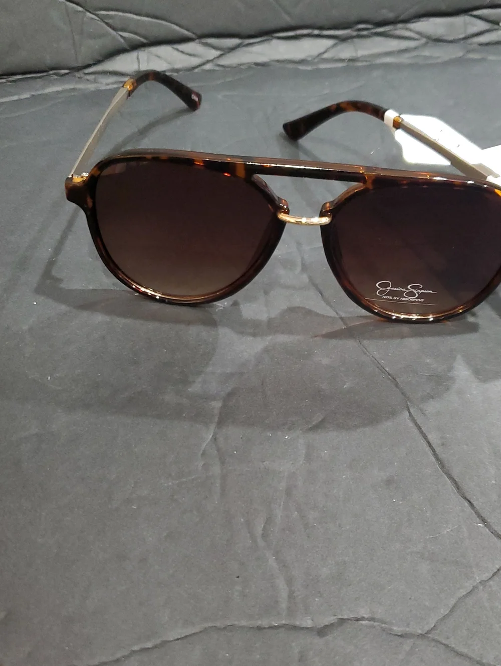 Jessica Simpson j6382 brown tortoiseshell aviator flat brow style sunglasses new
