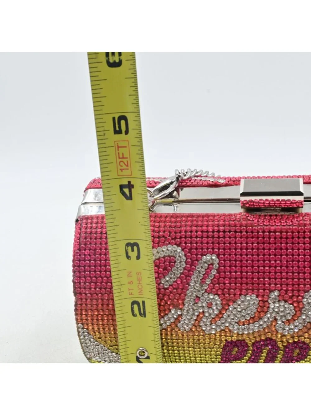 Cherry Pop Rhinestone Clutch Bag Rainbow Crystal Soda Can Evening Purse