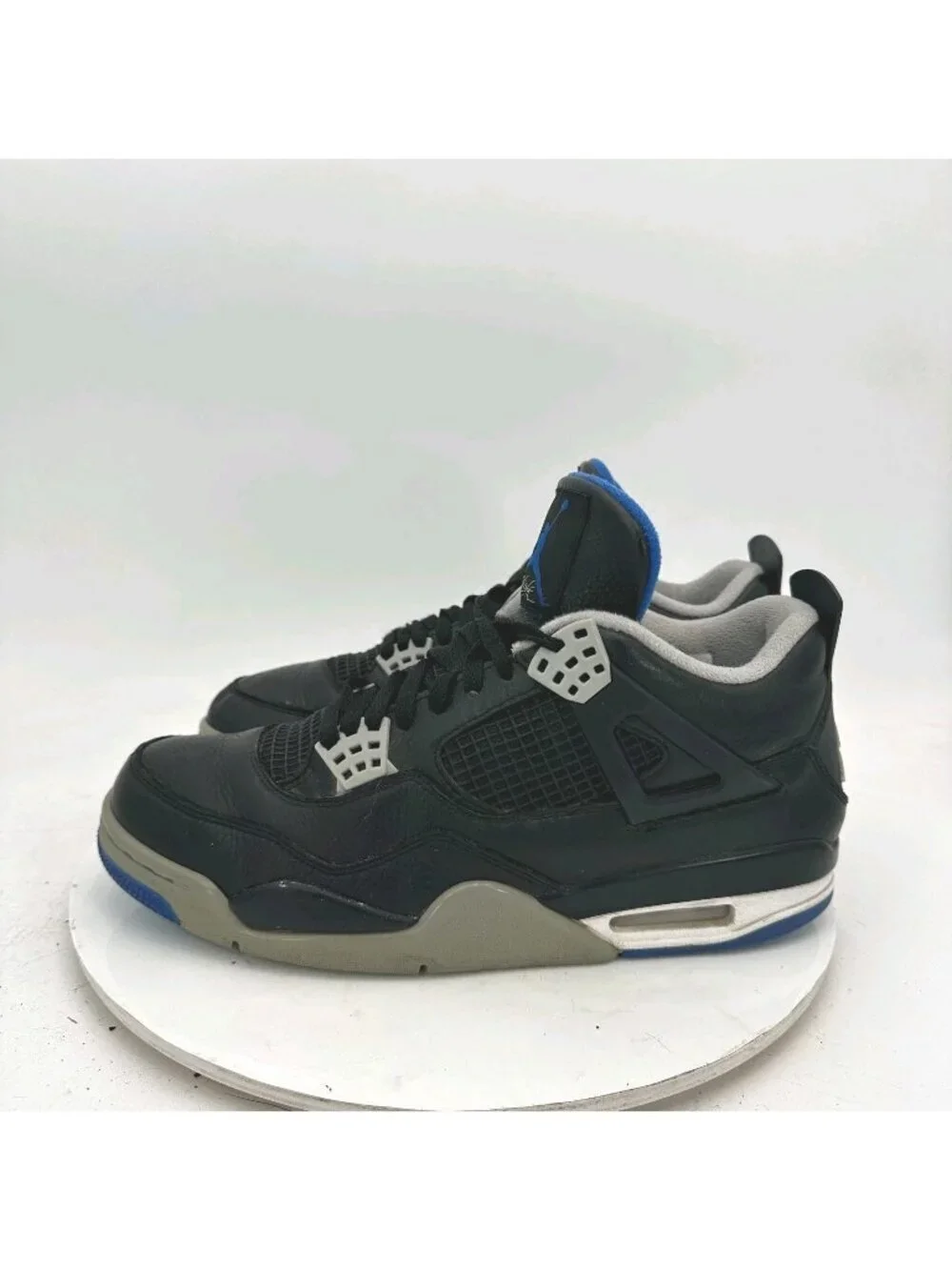 Nike Air Jordan 4 Men Sz 10.5 308497-006 Motorsports Alternate Black Silver Shoe