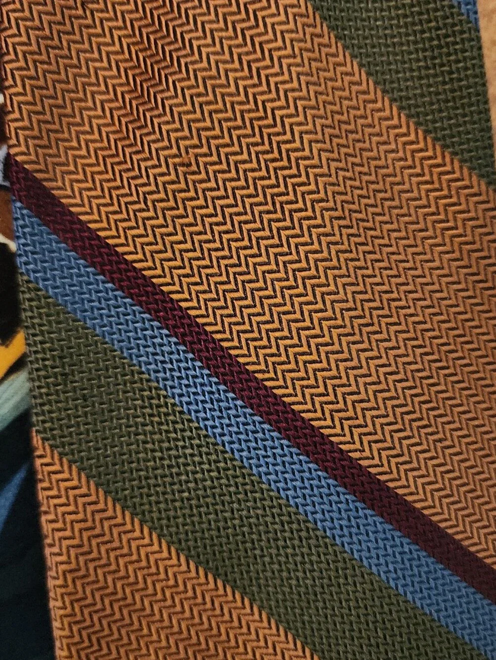 3pc Men’s 100% Silk Tie Lot TANGO Premier Vintage Abstract Striped Neckties