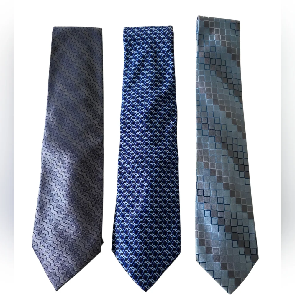Men's Neckwear Bundle Lot 3 Neck Ties Claiborne Stafford Kenneth Cole