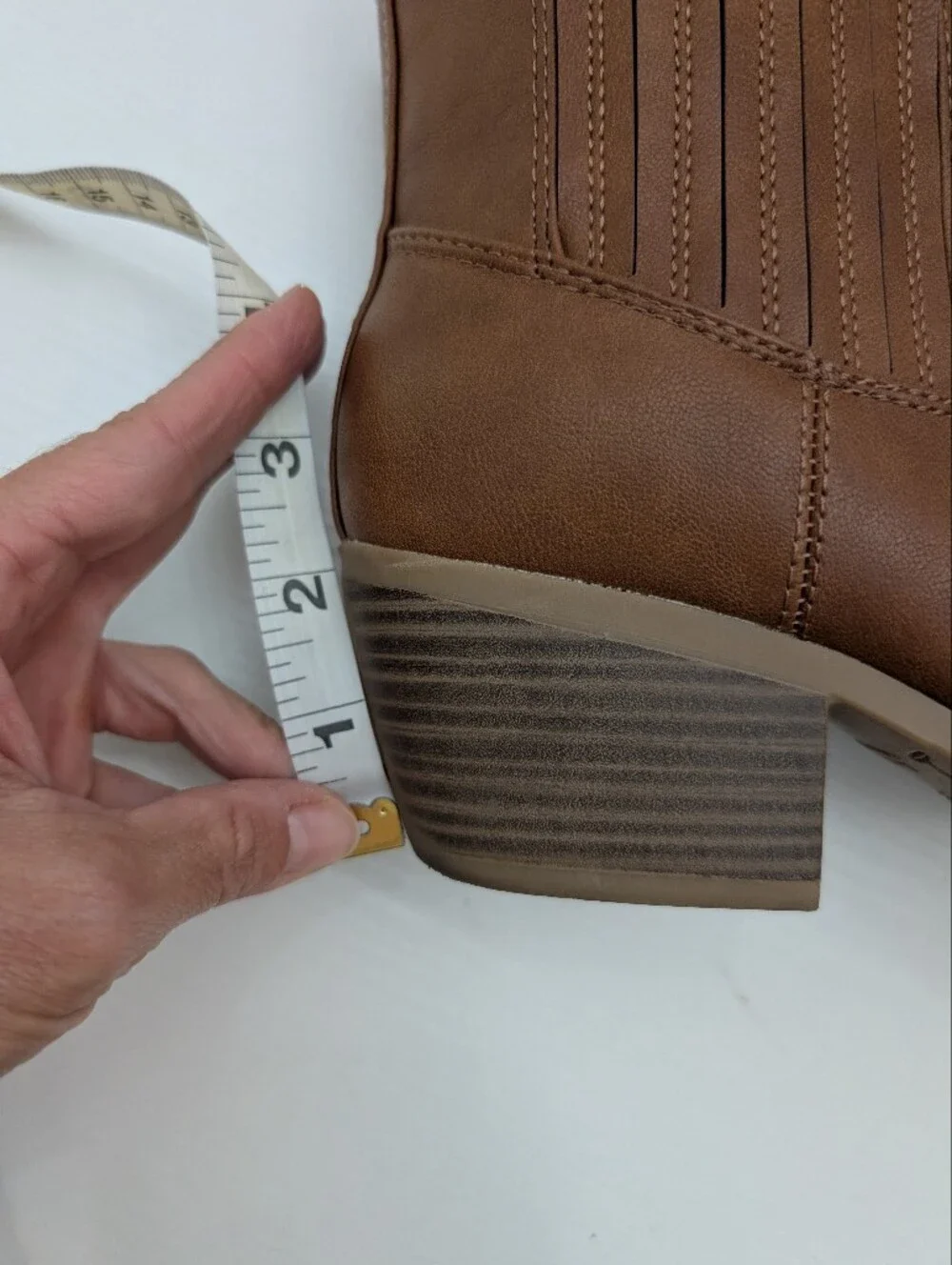 Old Navy Women Brown Faux Leather Western Ankle Boots Size 9 Booties Fall Casual