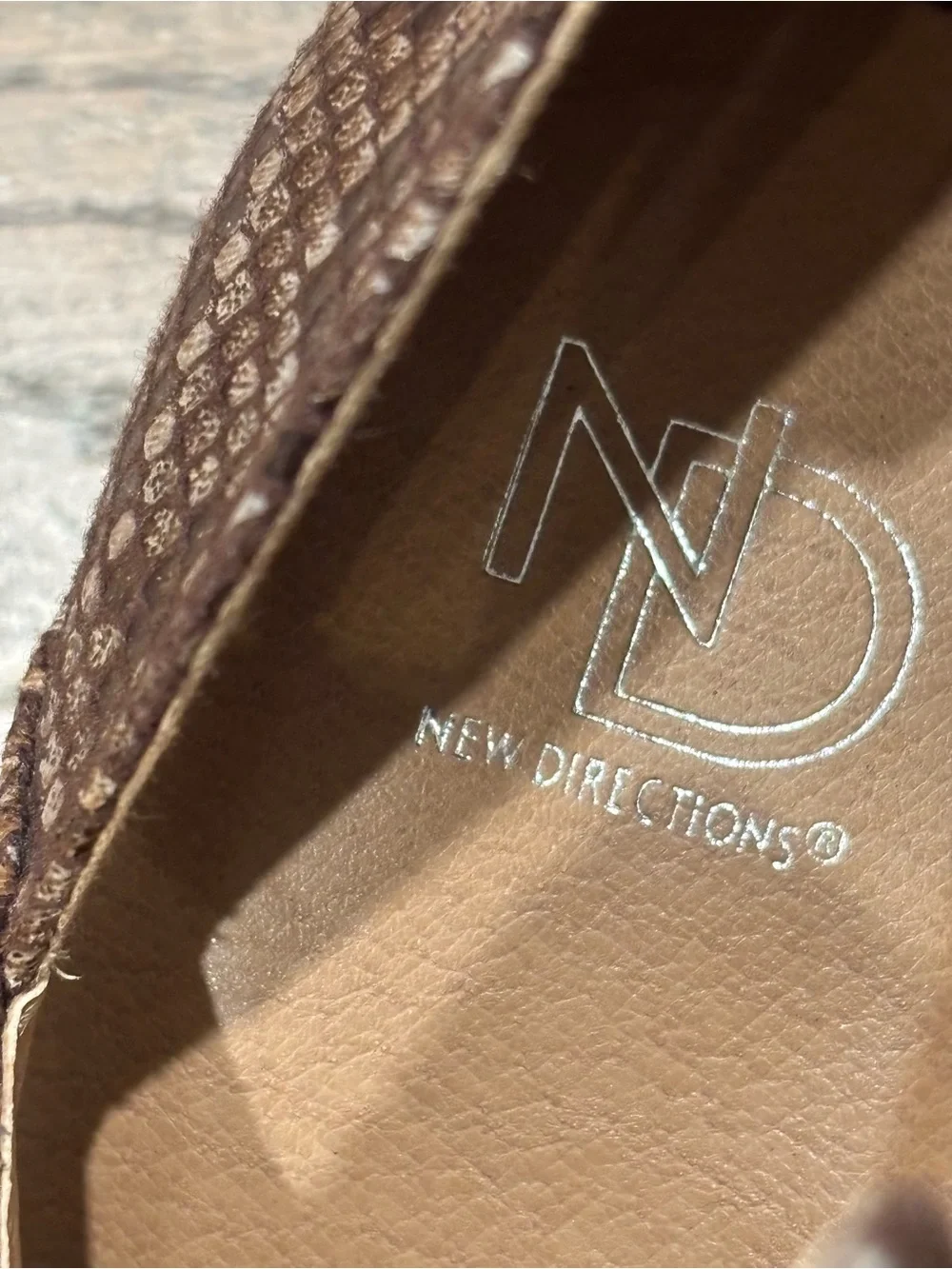 new directions Brown Snake-Print Ankle Booties