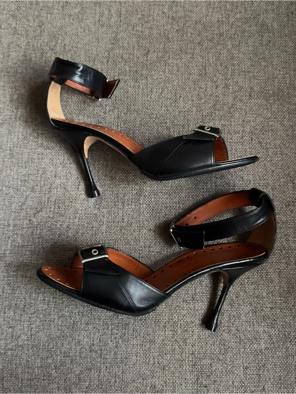 Vintage Manolo Blahnik heels with stitching detail