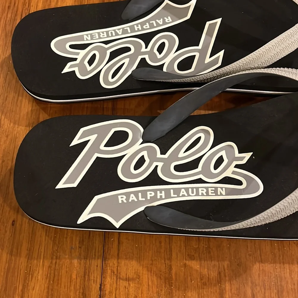 Polo Ralph Lauren Whitlebury Script Flip Flops thongs Sandals Shoes Mens Size 13