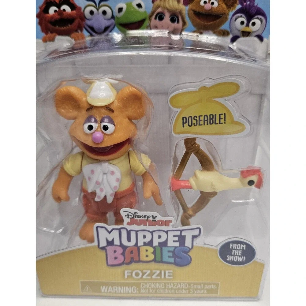 Muppet Babies Fozzie Poseable Figure Cake Topper Disney Junior 2 Set Bow Arrow