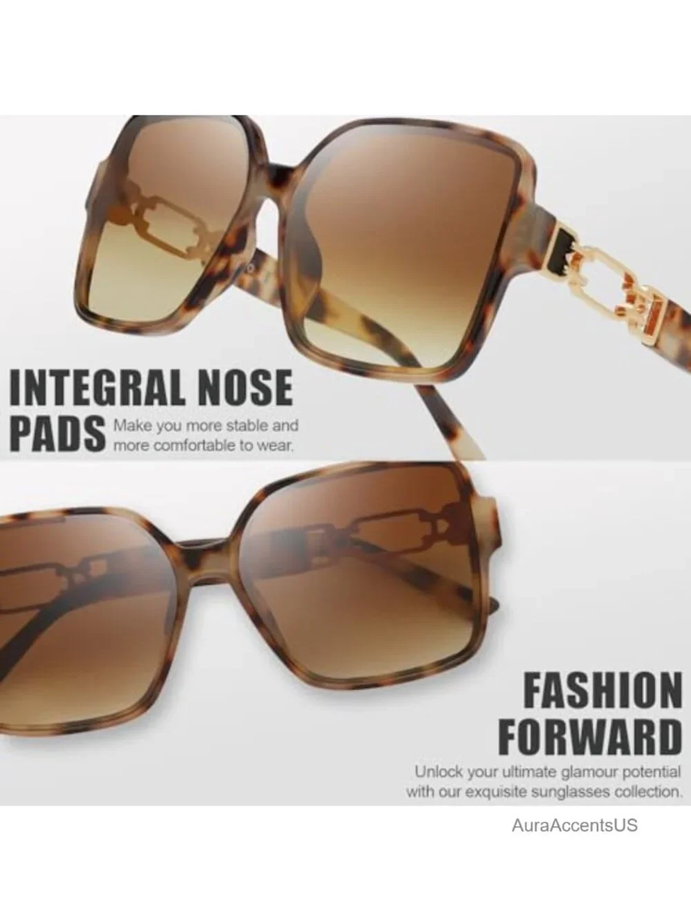 Oversized Square Hybrid Butterfly Fashion Sunglasses UV400 Gradient Lens