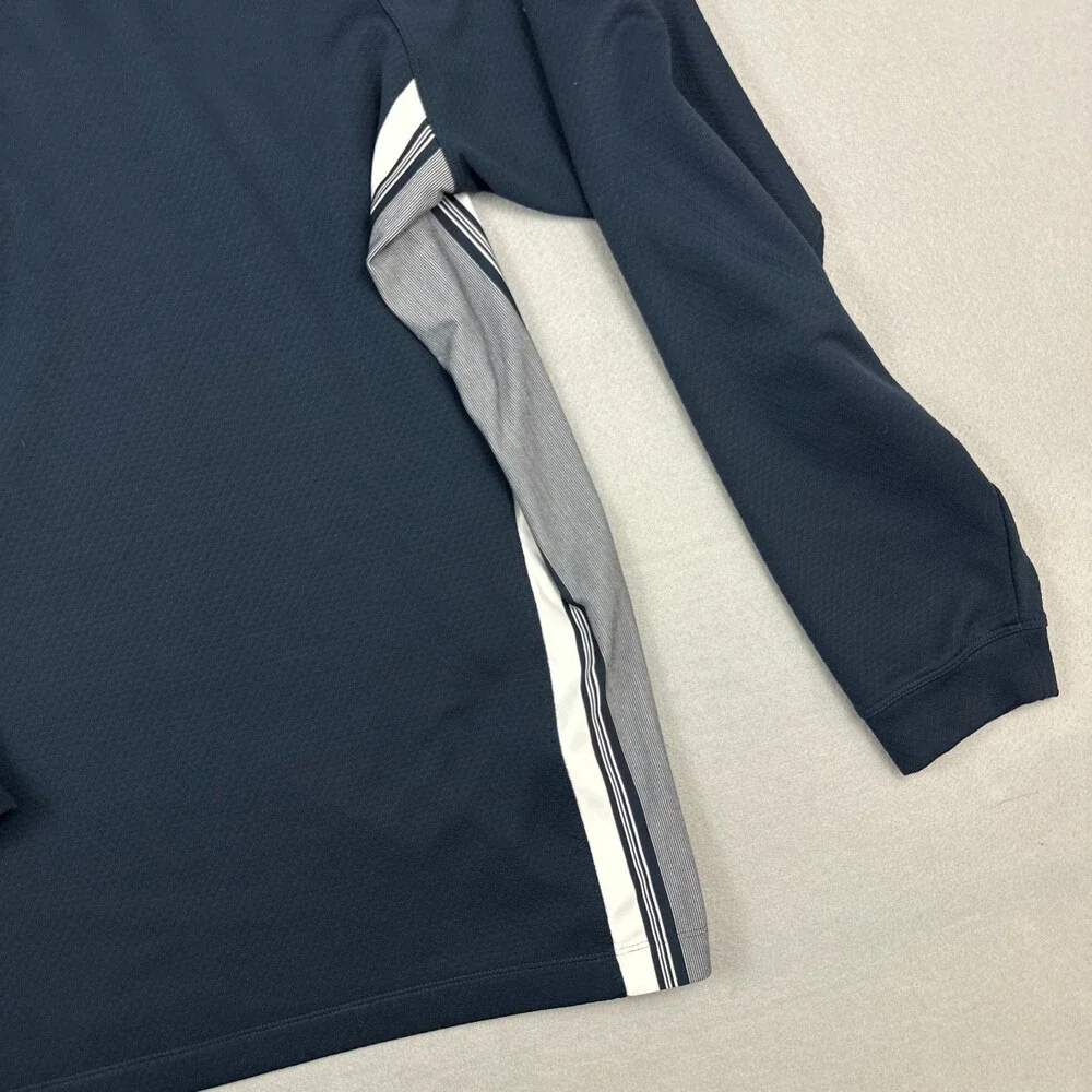 Nike Sweater Men Large Blue Solid 1/4 Zip Fit Dry Pullover Golf Cover Up L