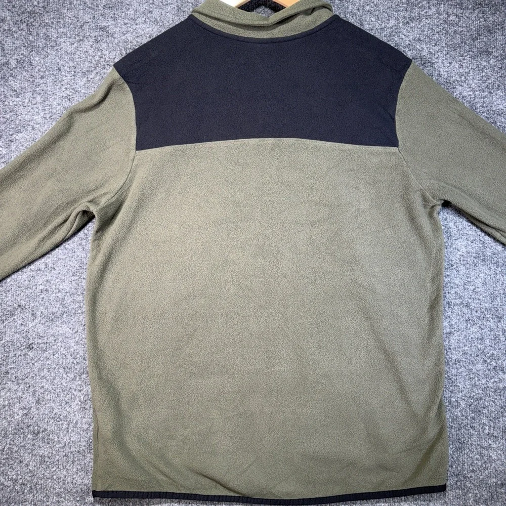 The North Face TKA Glacier Fleece Pullover Womens L Green Black Snap Neck Jacket